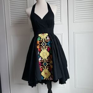 Anthro Floreat Palenque Halter Dress